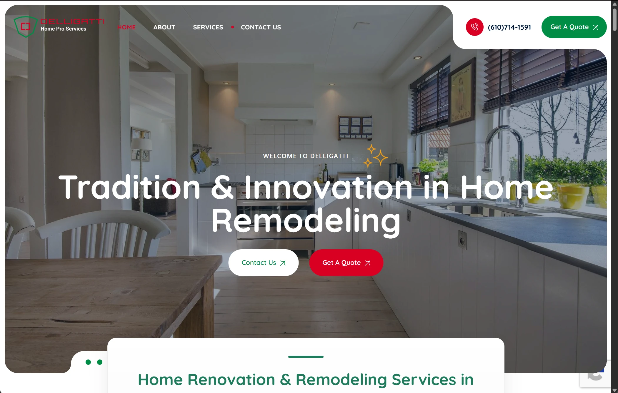 Delligatti Home Pro Services website redesign by Technasurge